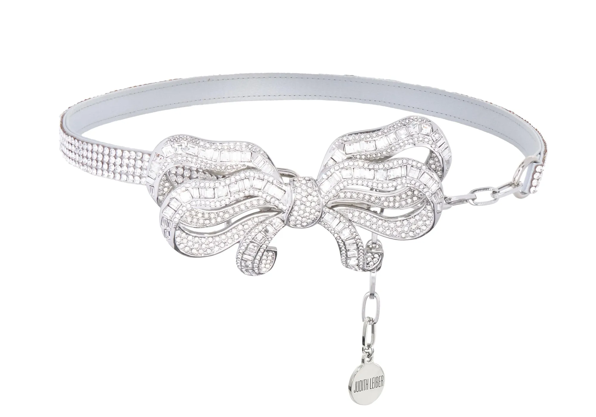 Bow Baguette Belt Silver*Judith Leiber Outlet