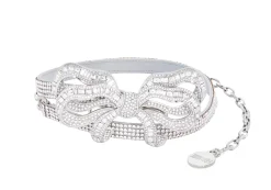 Bow Baguette Belt Silver*Judith Leiber Outlet