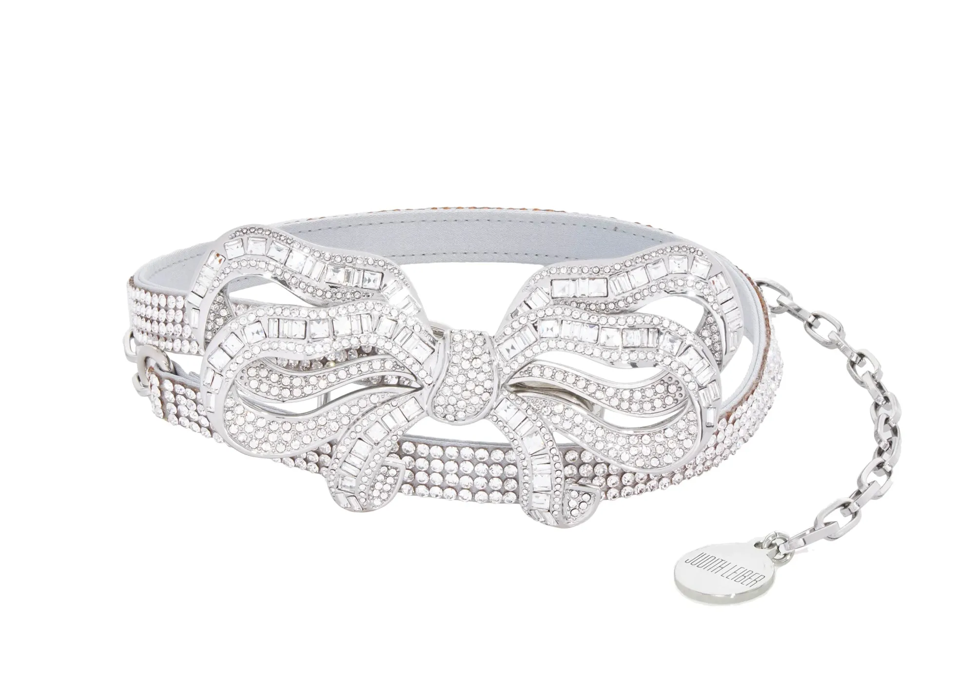 Bow Baguette Belt Silver*Judith Leiber Outlet