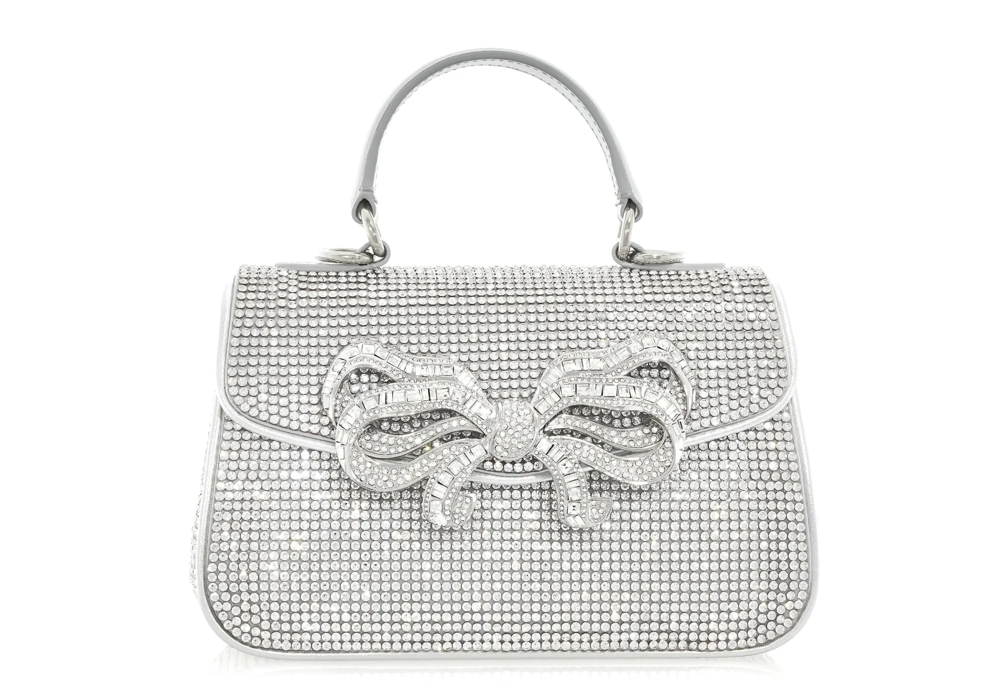 Crystal Bow Top Handle Silver*Judith Leiber Outlet