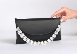 Envelope Taylor Satin Black*Judith Leiber Clearance