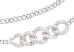 Fancy Curb Link Belt Pave Silver*Judith Leiber Sale
