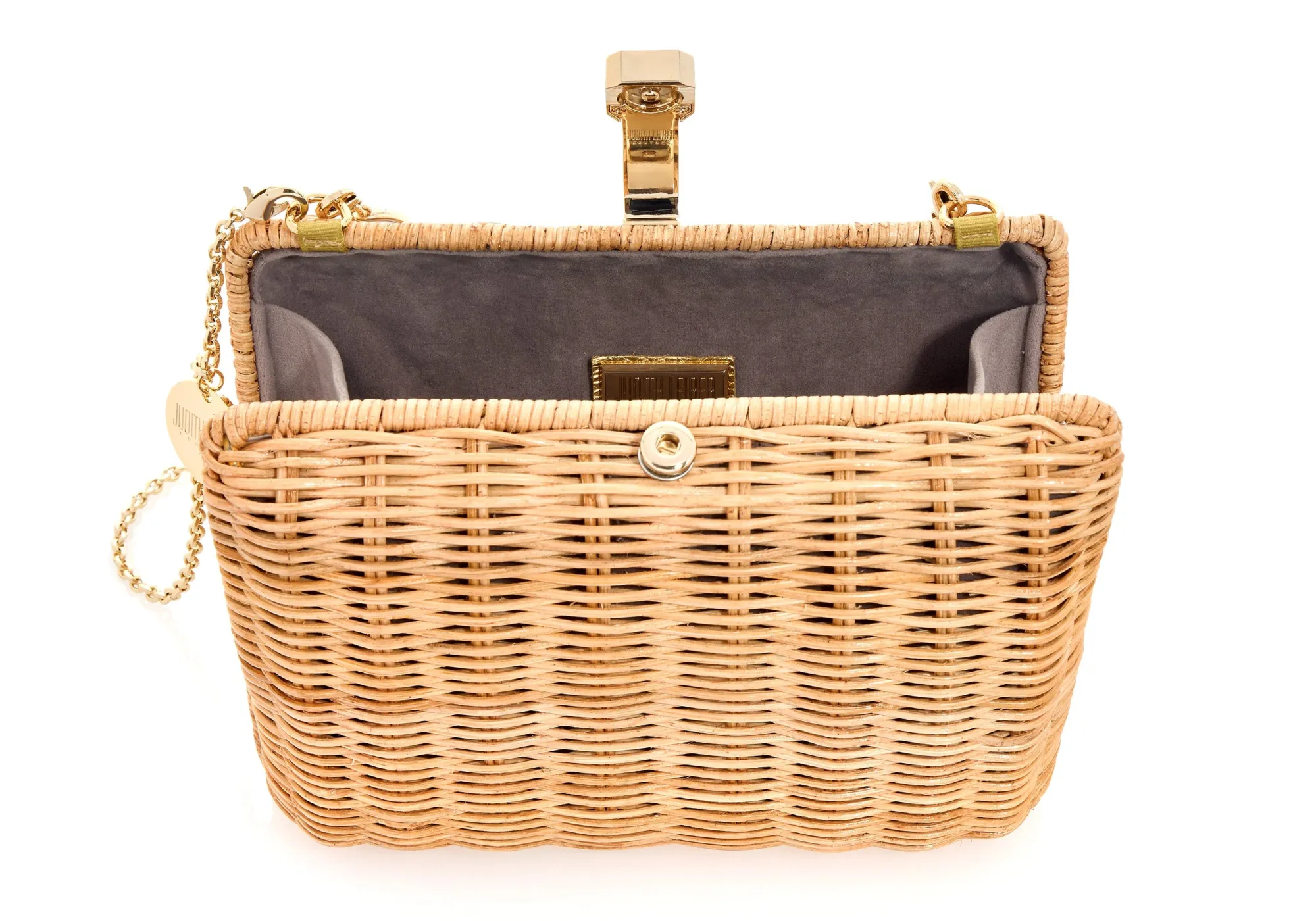 Hailey Wicker Basket Natural Stone*Judith Leiber Online