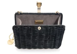 Hailey Wicker Basket Natural Stone Black*Judith Leiber Best