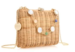 Hailey Wicker Basket Natural Stone*Judith Leiber Online