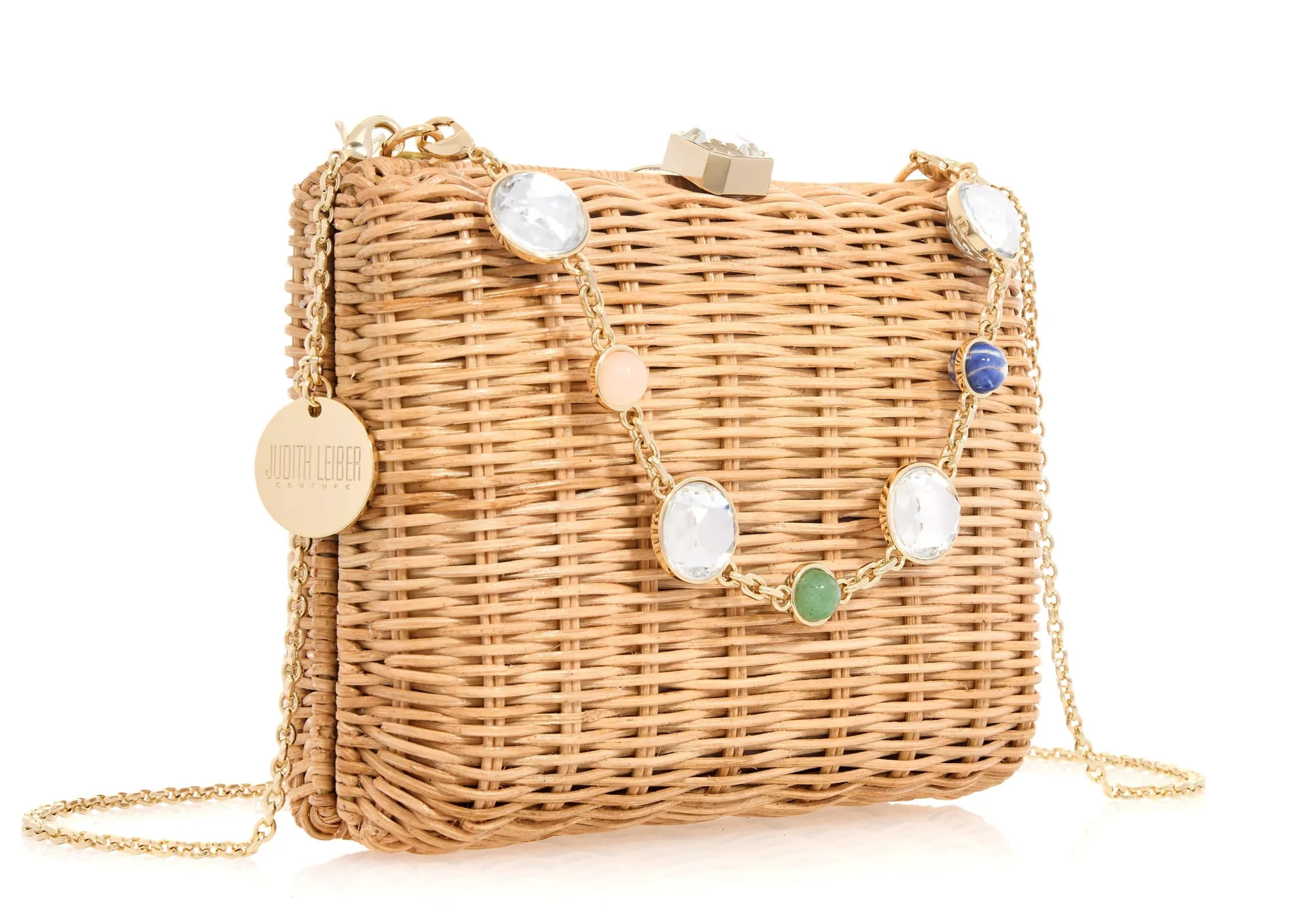 Hailey Wicker Basket Natural Stone*Judith Leiber Online