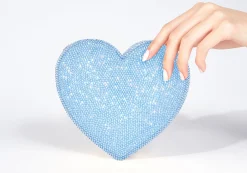 Heart Clutch Blue Designer Purse*Judith Leiber New