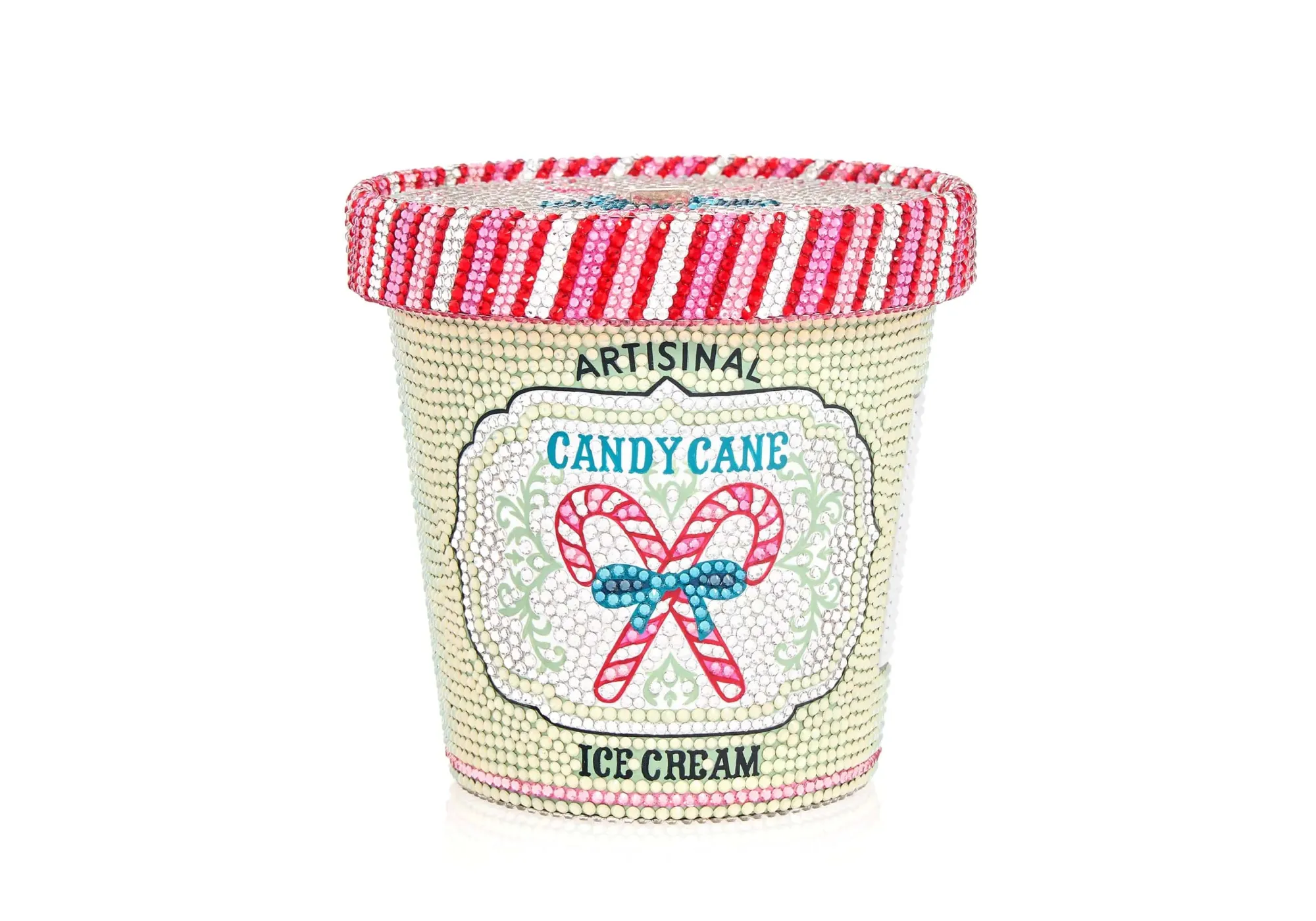 Ice Cream Pint Candy Cane*Judith Leiber Fashion