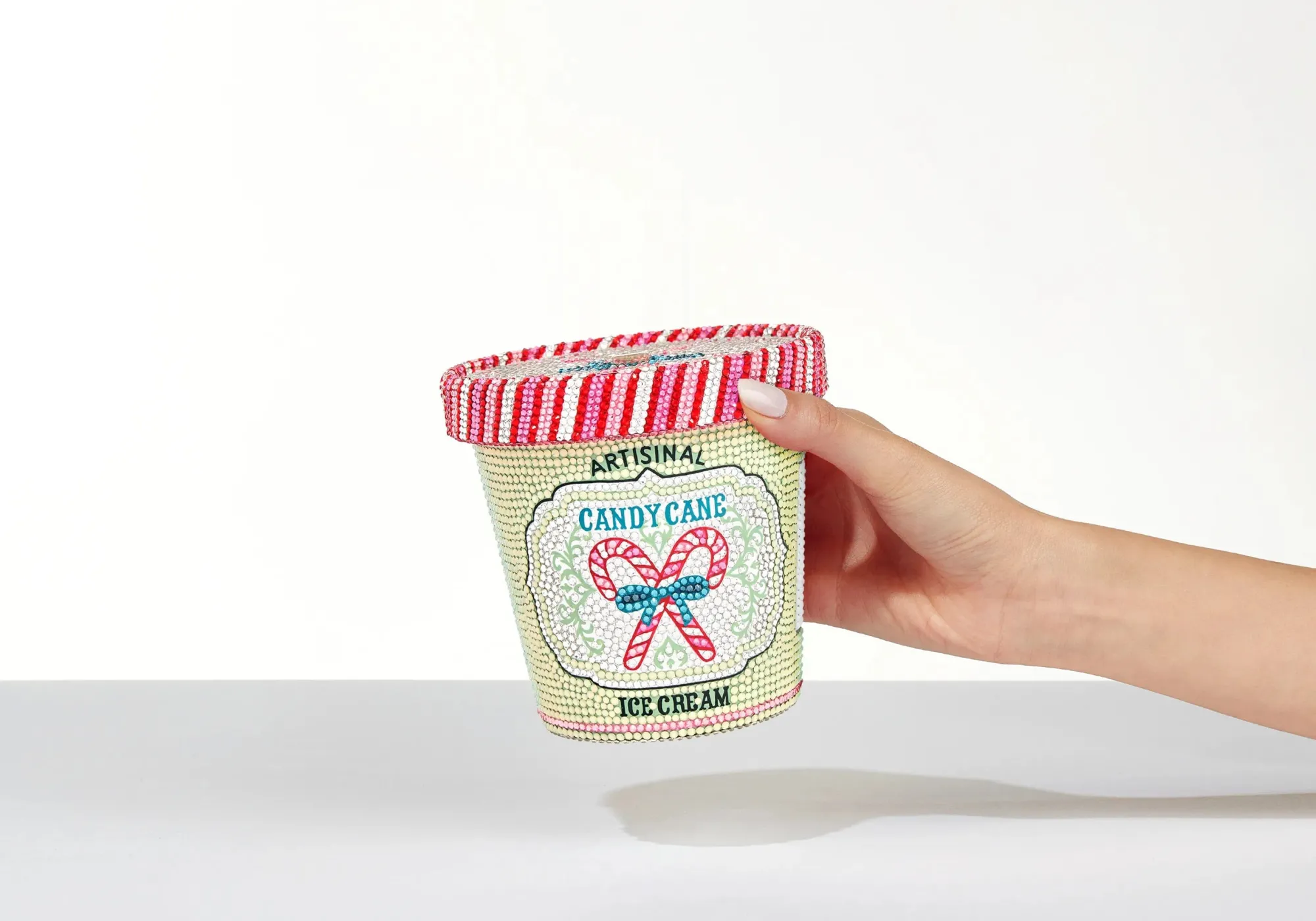 Ice Cream Pint Candy Cane*Judith Leiber Fashion