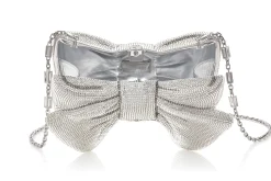 Just For You Bow Silver Designer Handbag*Judith Leiber Discount