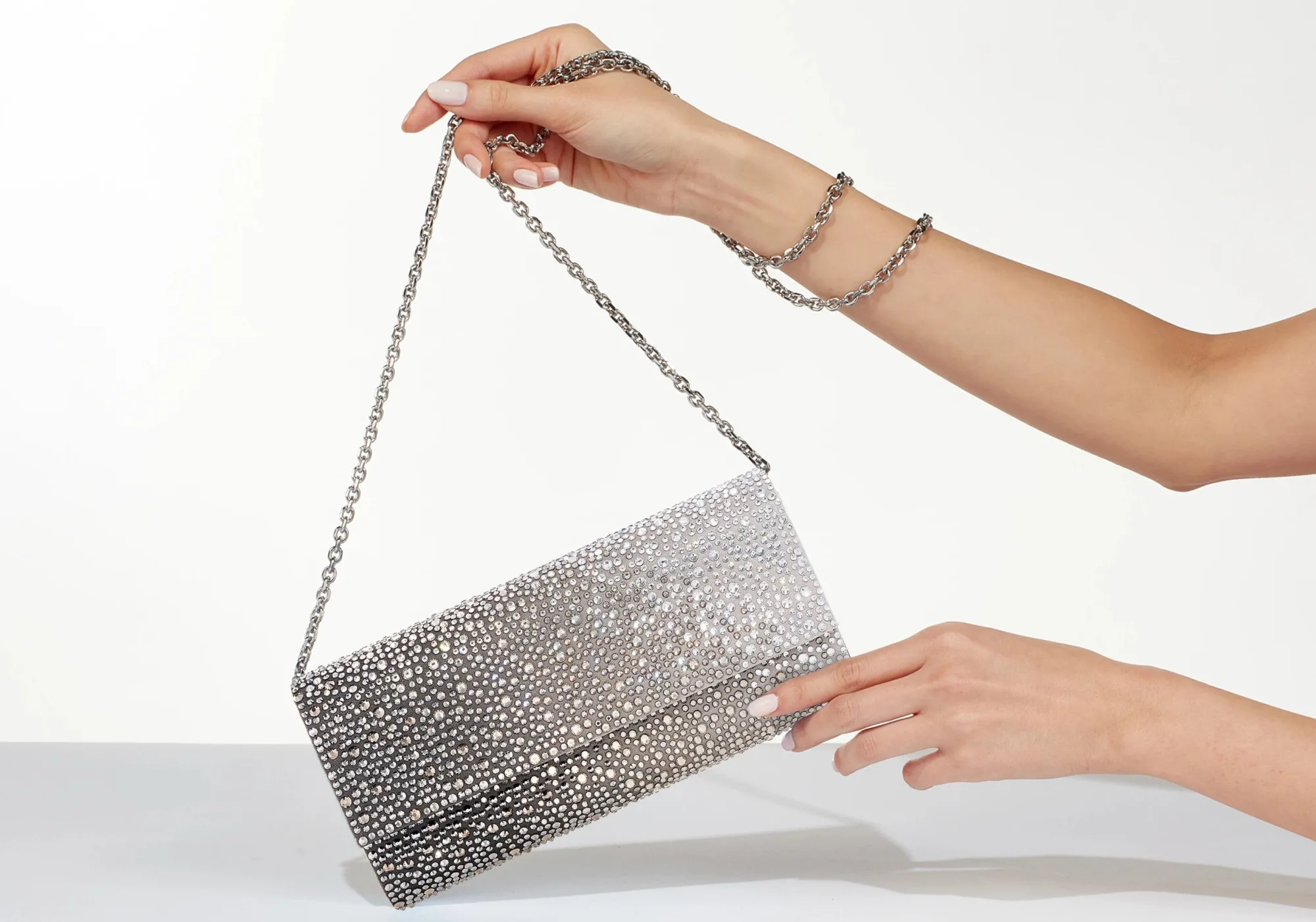 Perry Crystal Caviar Gradient Platinum*Judith Leiber Online