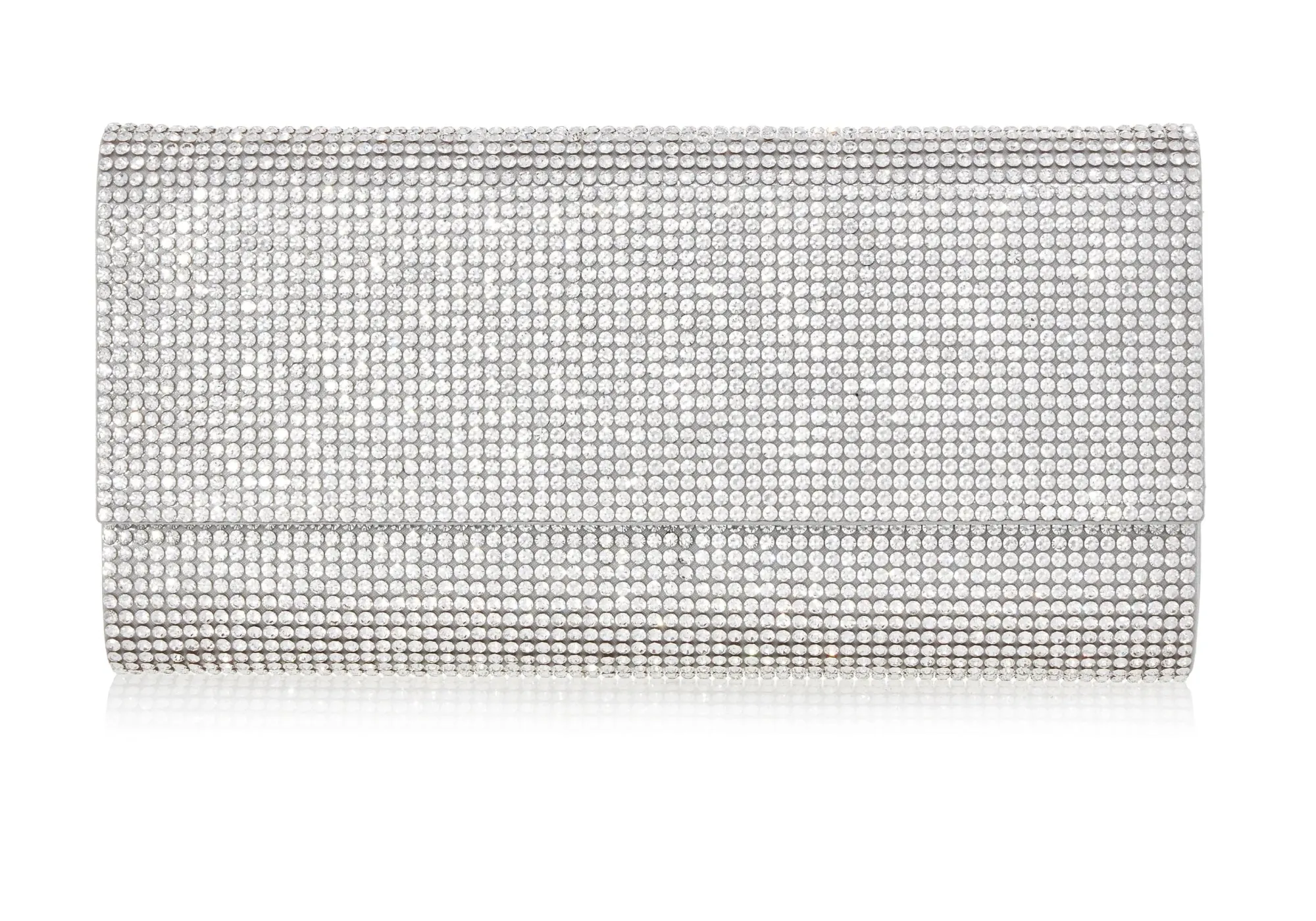 Perry Crystal Silver Clutch*Judith Leiber Outlet