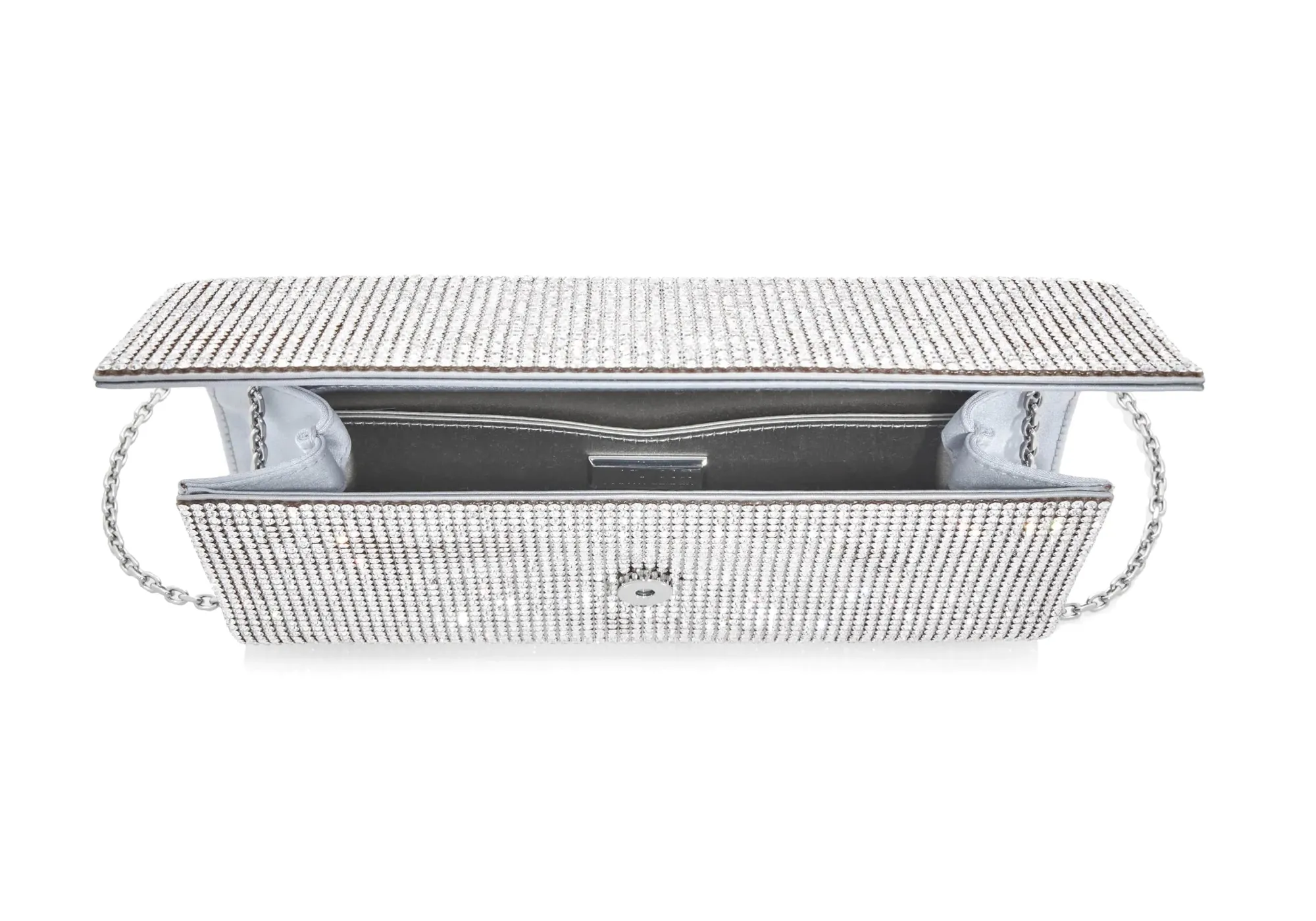 Perry Crystal Silver Clutch*Judith Leiber Outlet