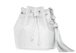 Piper Bucket Silver Drawstring Bag*Judith Leiber Fashion
