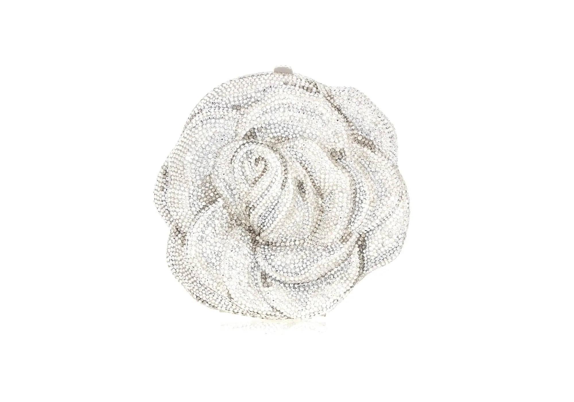 Rose Desiree Silver Clutch*Judith Leiber New