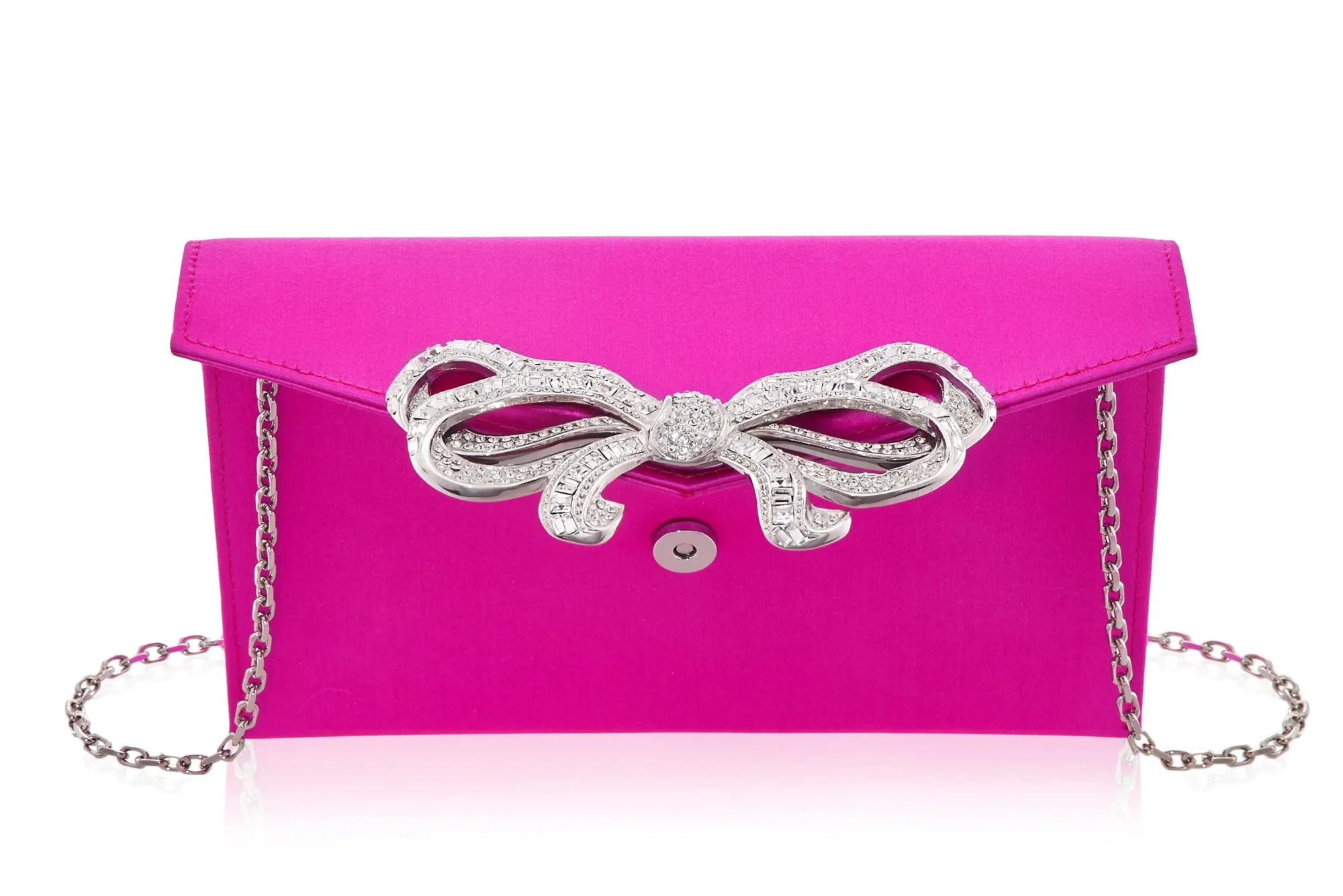 Satin Bow Envelope Fuchsia*Judith Leiber New