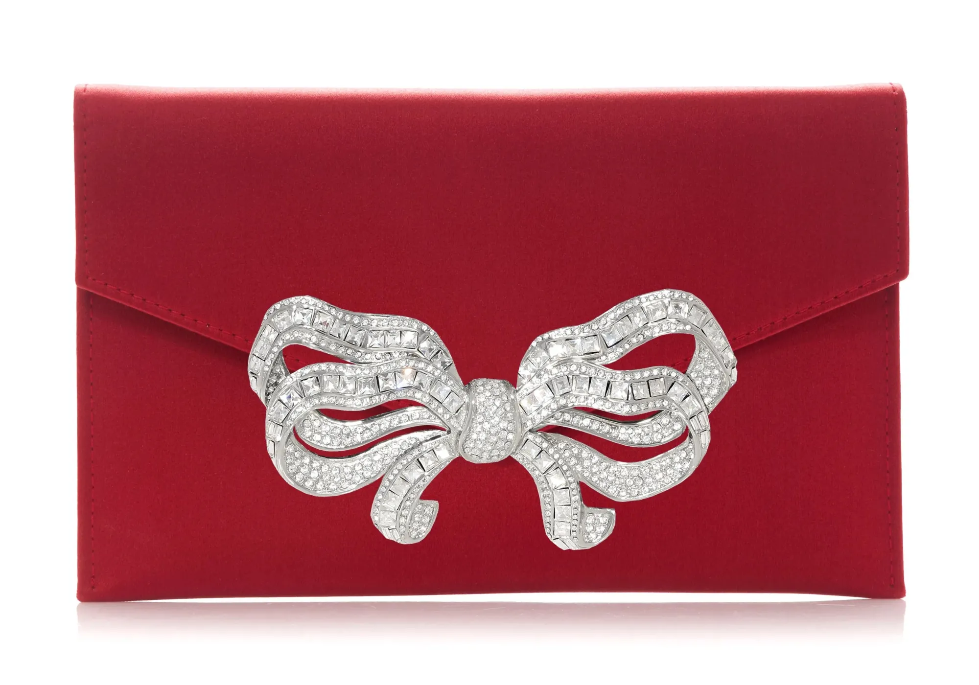 Satin Bow Envelope Red*Judith Leiber Hot