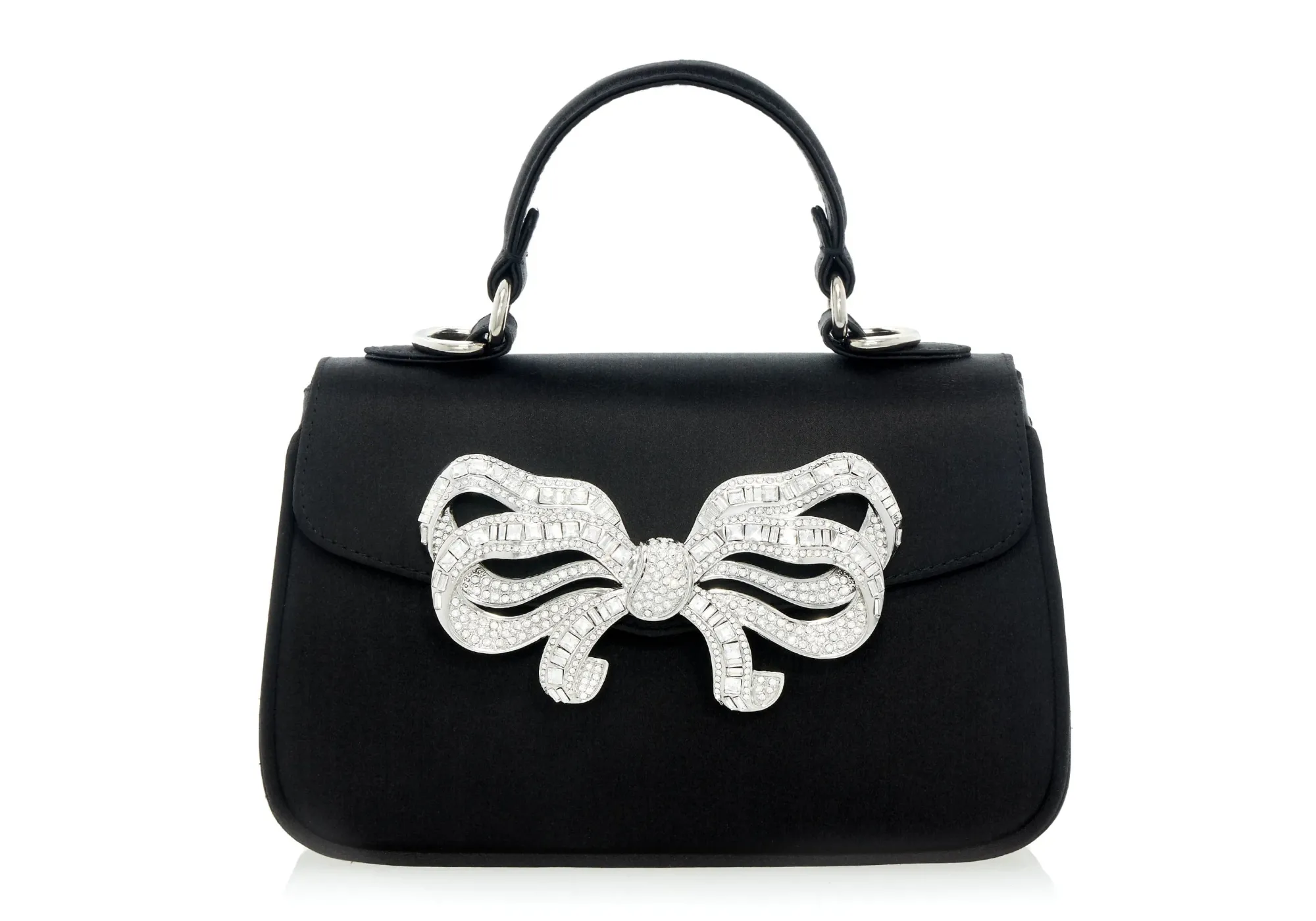 Satin Bow Top Handle Black*Judith Leiber Outlet