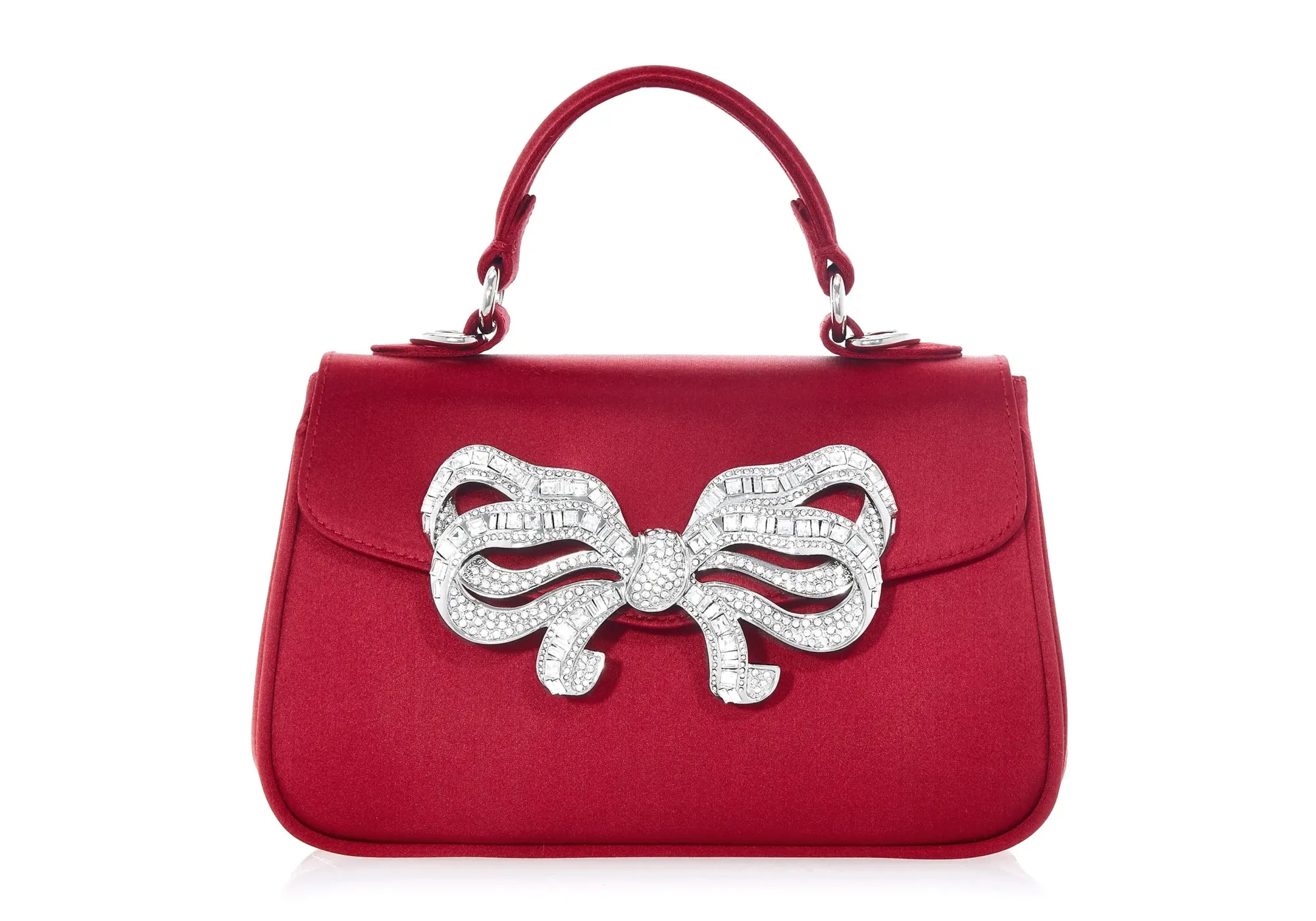 Satin Bow Top Handle Crimson*Judith Leiber Best