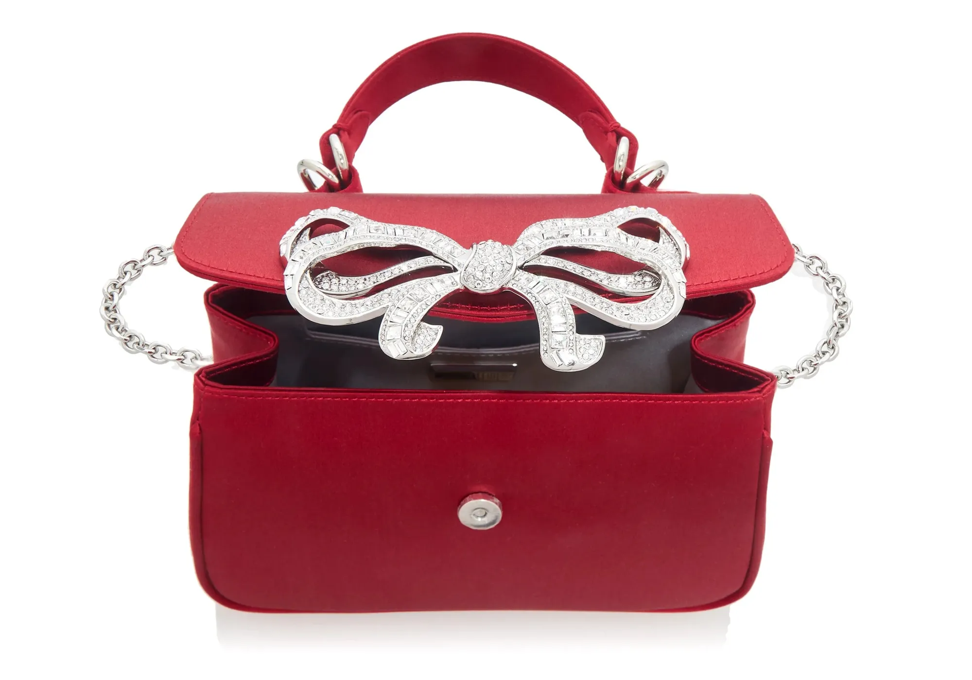 Satin Bow Top Handle Crimson*Judith Leiber Best