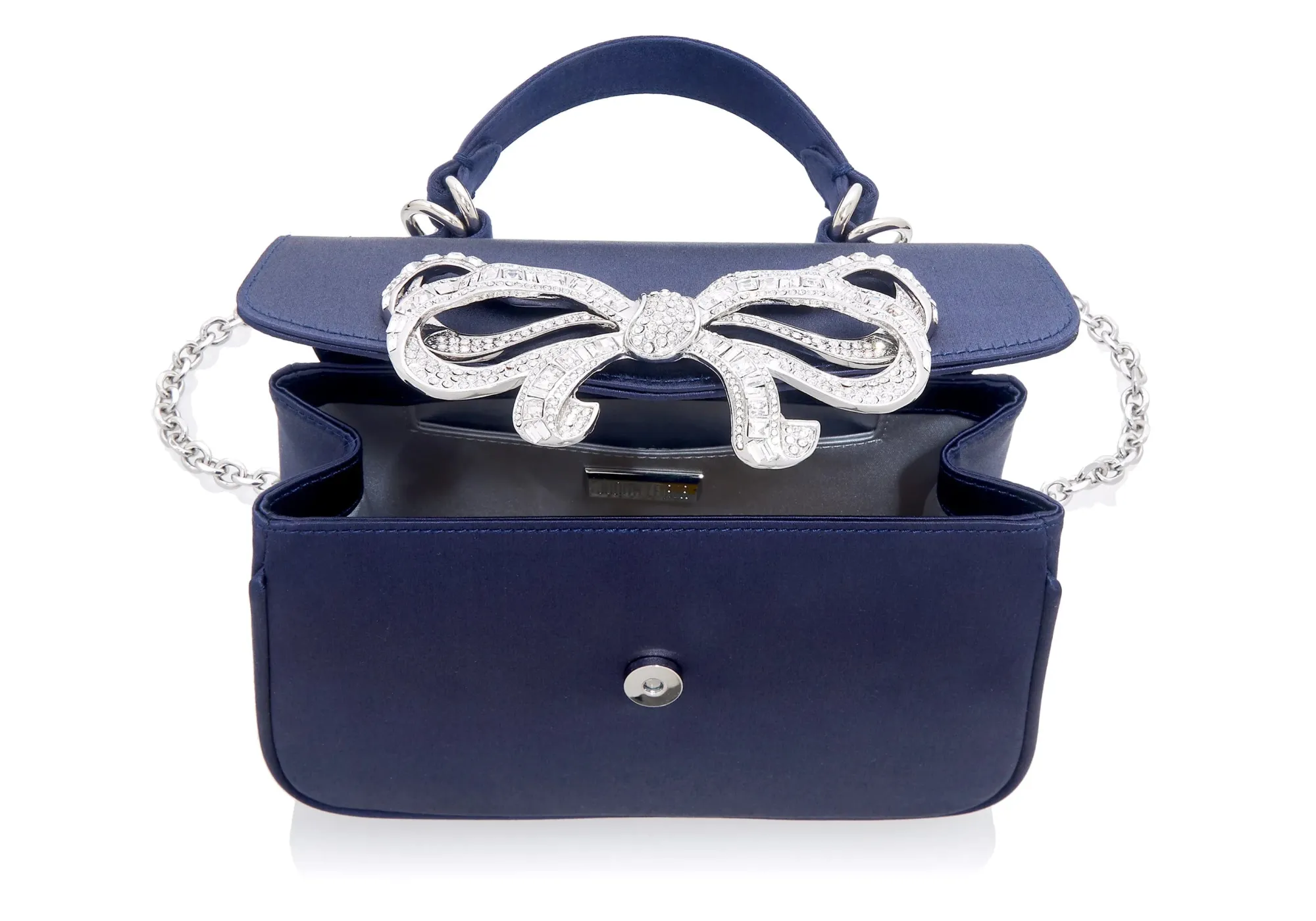 Satin Bow Top Handle Navy*Judith Leiber Hot