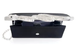Serpent Fizzoni Silver Black Satin*Judith Leiber Outlet