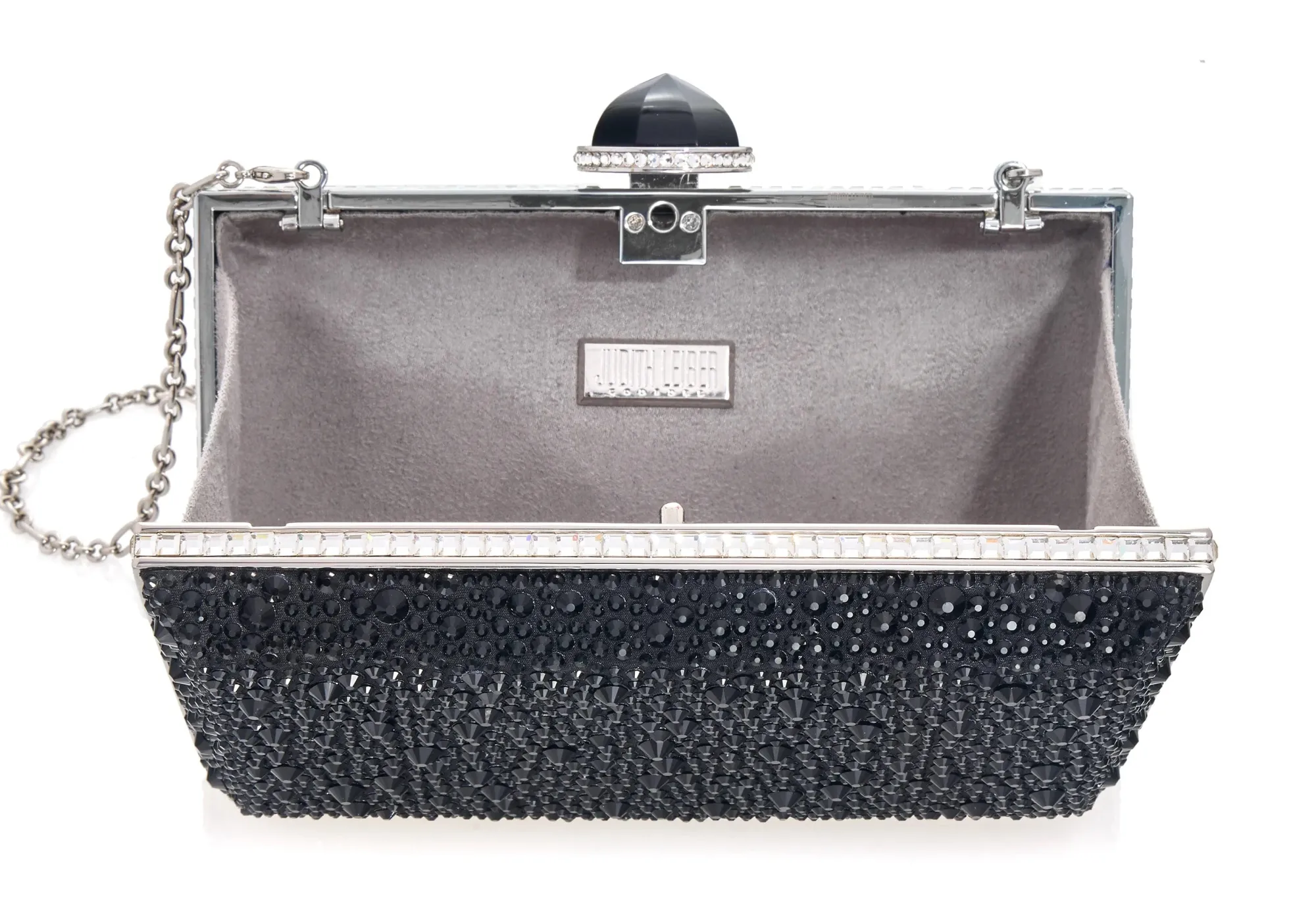 Skylar Crystal Caviar Black*Judith Leiber Best