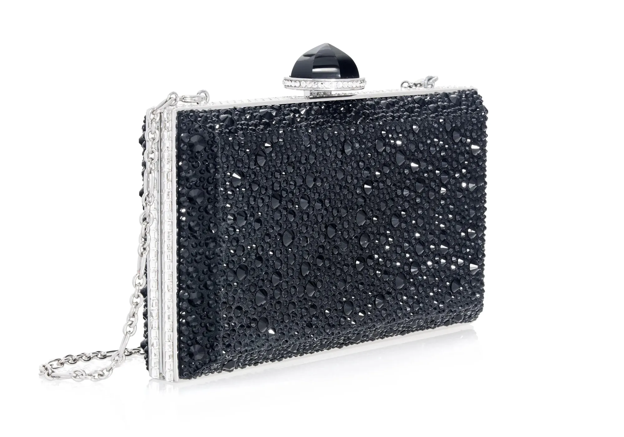 Skylar Crystal Caviar Black*Judith Leiber Best