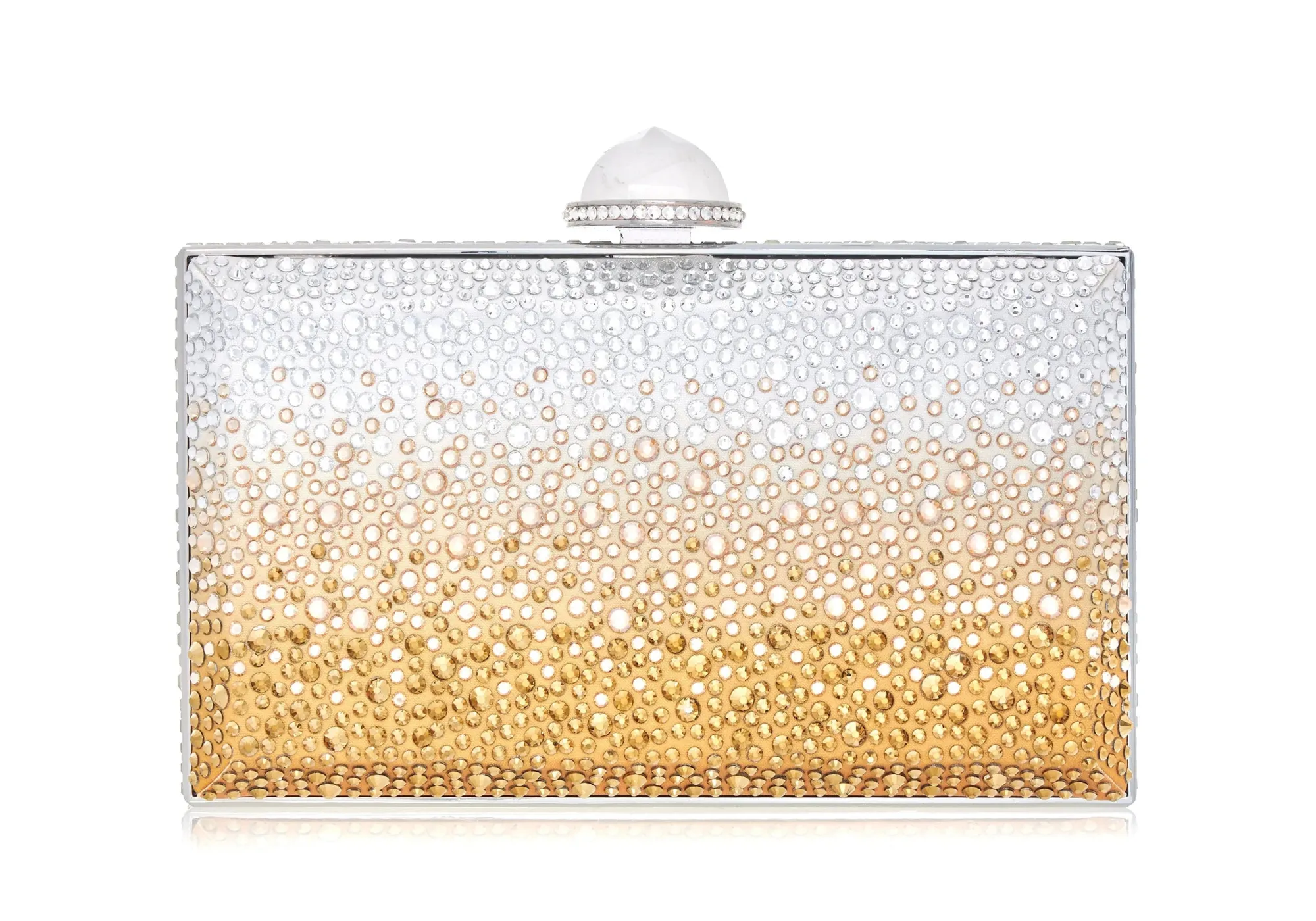 Skylar Crystal Caviar Gradient Golden*Judith Leiber New