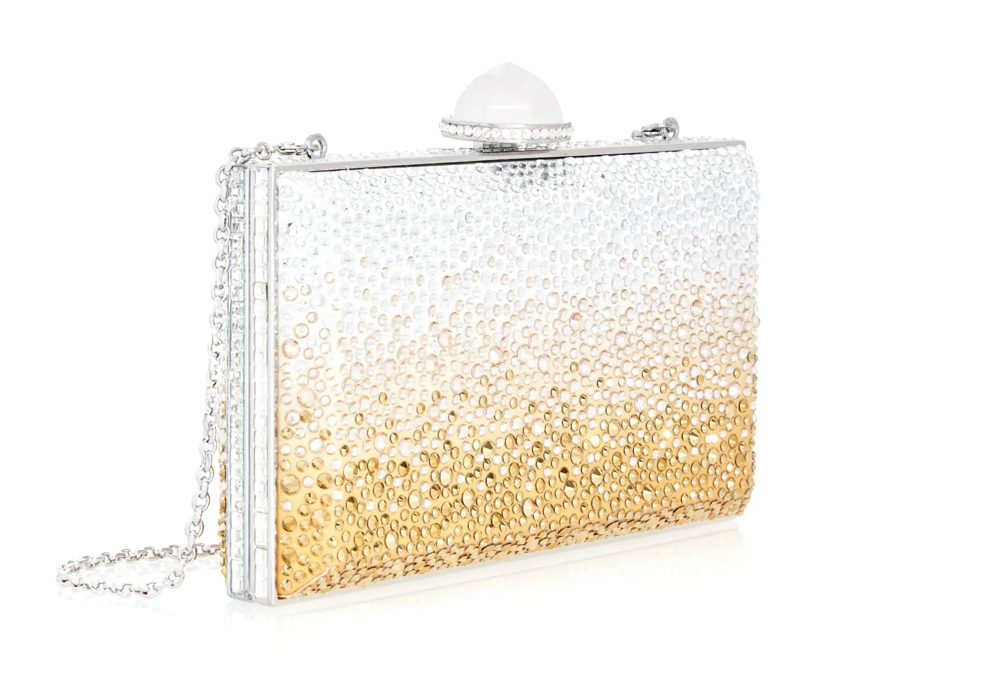 Skylar Crystal Caviar Gradient Golden*Judith Leiber New