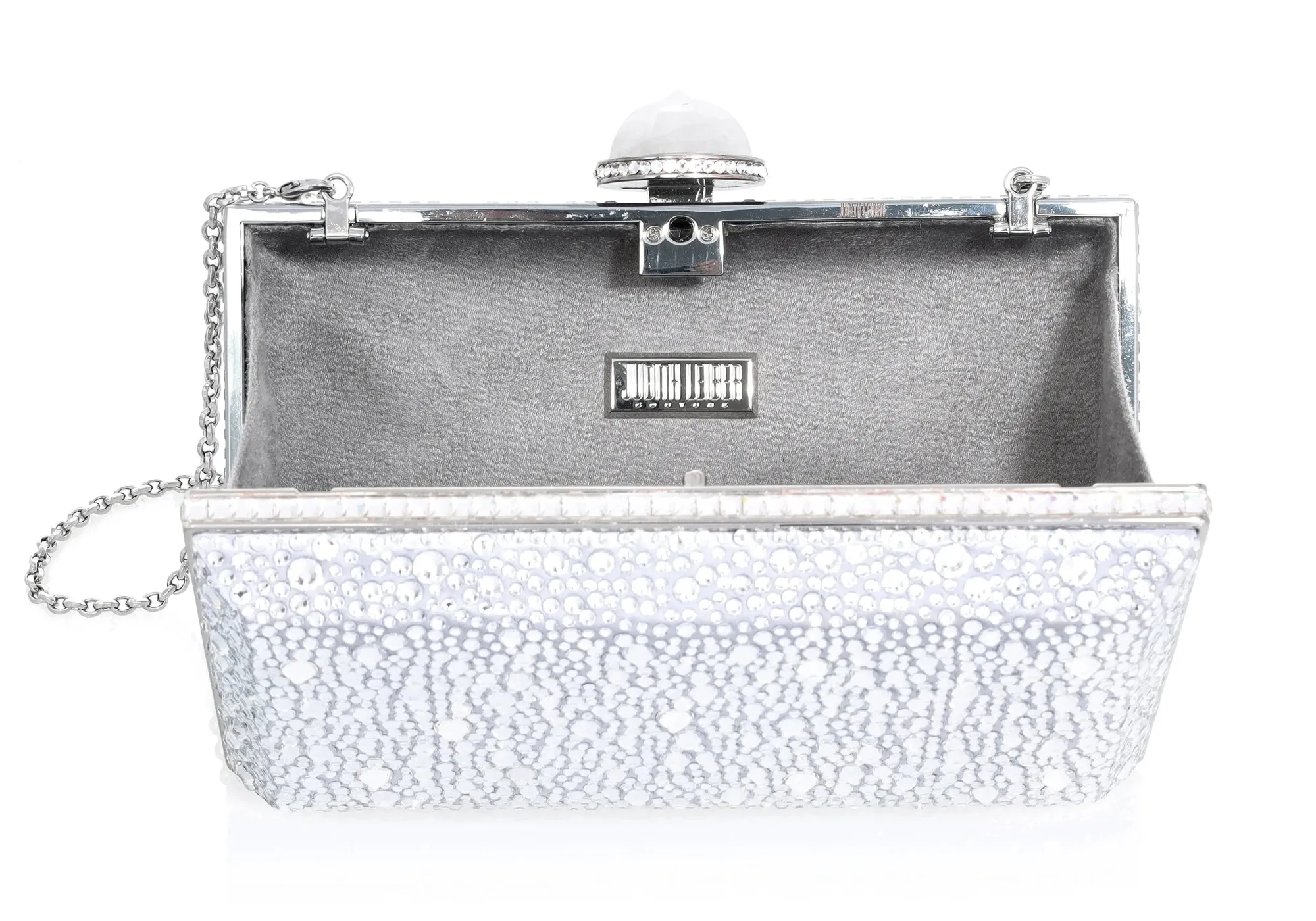 Skylar Crystal Caviar Silver*Judith Leiber Sale