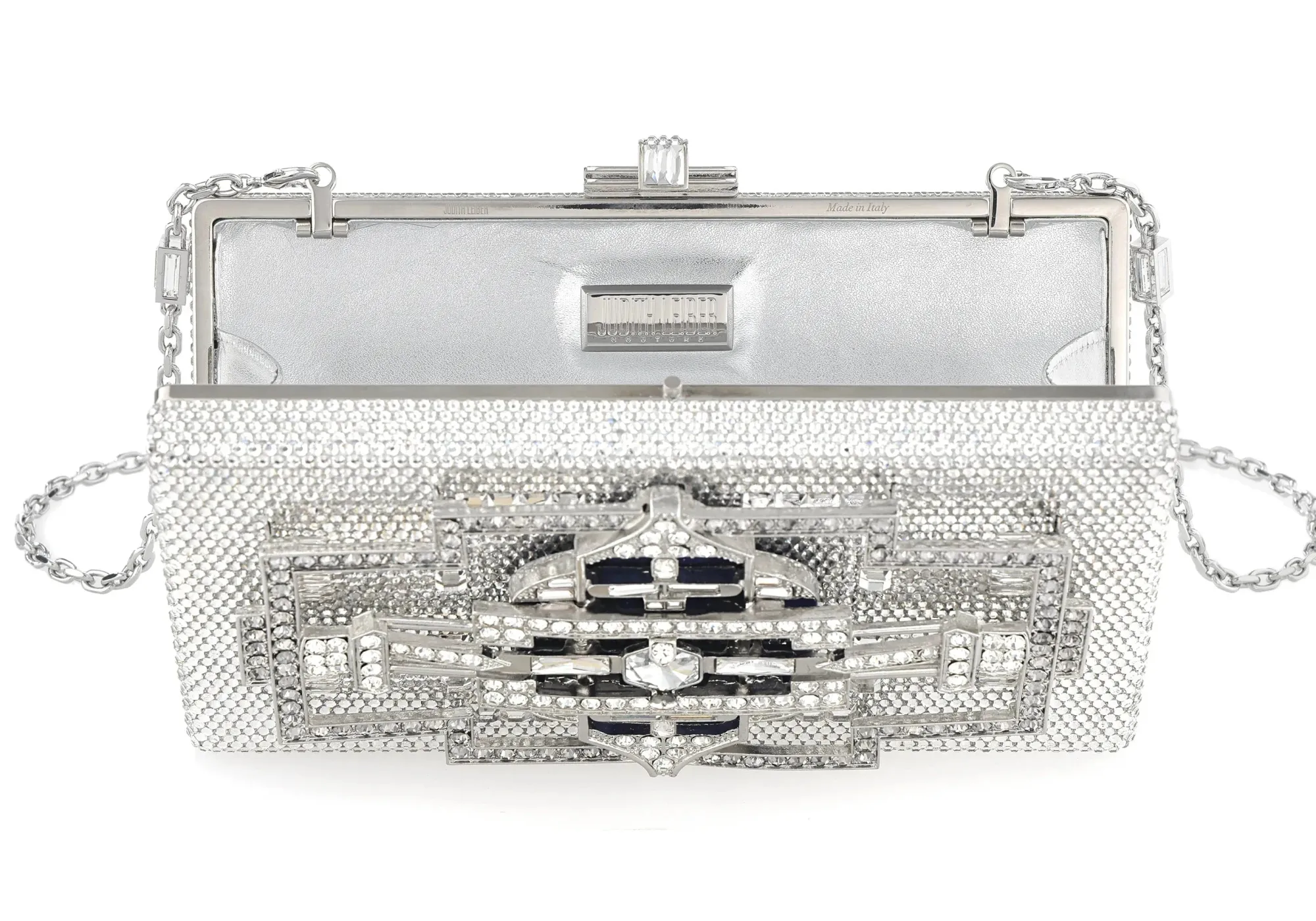 Sleek Rectangle Lillian Silver*Judith Leiber Hot