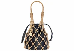 Sparkle Net Pouch Gold Black*Judith Leiber Best