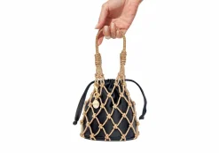 Sparkle Net Pouch Gold Black*Judith Leiber Best