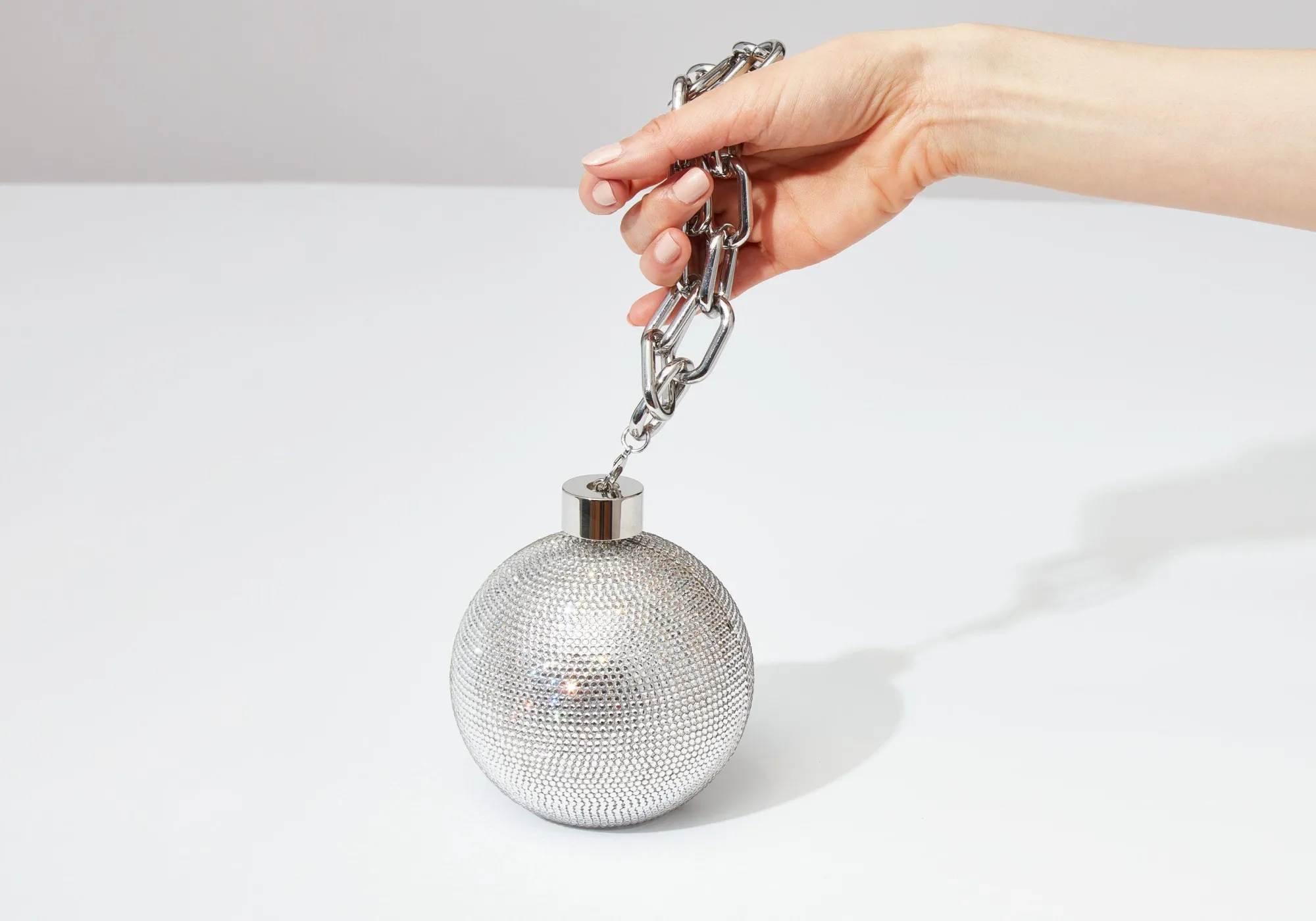 Sphere Ball and Chain Silver*Judith Leiber Discount