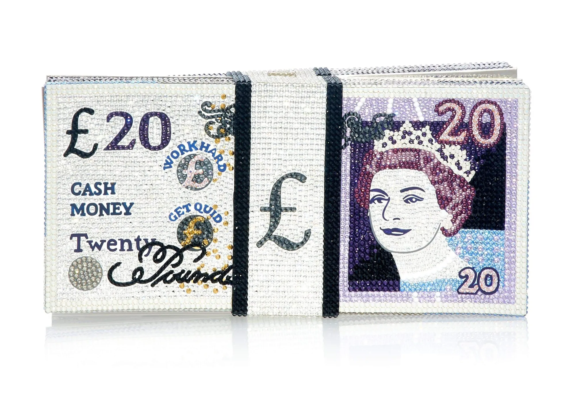 Stack of Cash 20 Pound Note*Judith Leiber Best