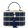 Willow Crystal Woven Top Handle Navy*Judith Leiber Outlet