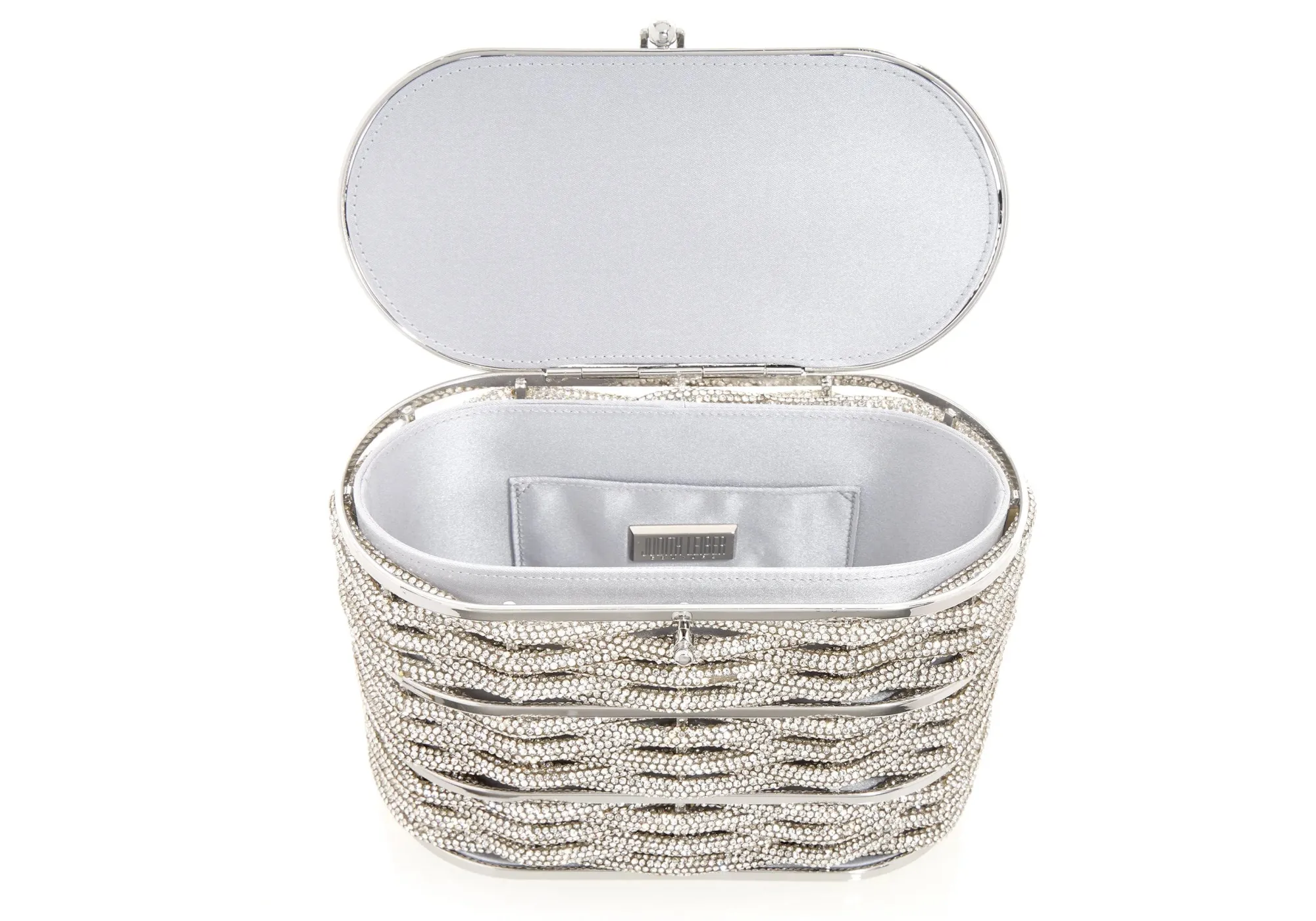 Willow Crystal Woven Top Handle Silver*Judith Leiber New