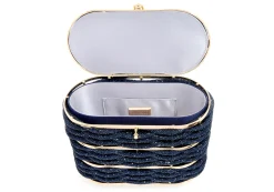 Willow Crystal Woven Top Handle Navy*Judith Leiber Outlet